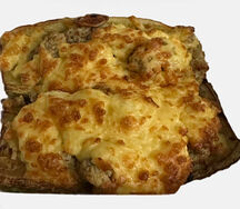 Баклажанные лодочки с куриным фаршем и сыром сулугуни