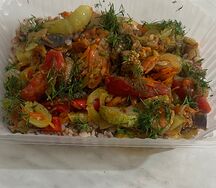 Булгур с овощной подливкой