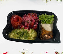 Обед Сёмга, пюре и салат Винегрет