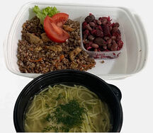 Обед Суп-лапша куриный, гречка с курицей и салат Винегрет