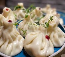 Хинкали с телятиной и тархуном жареные