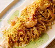 Спагетти с креветкой в сливочном пепперончини