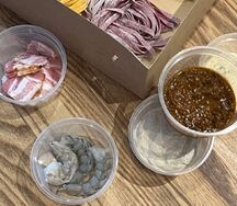 Ингредиенты к пасте и соусу