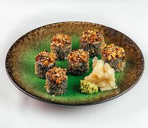 Хрустящий ролл угорь, лосось