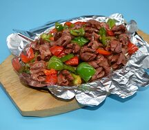 №495 Куриные сердечки на чугуне