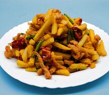 №479 Фри и куриное филе в кляре со стрелками чеснока