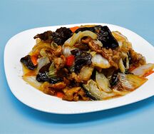 №477 Пекинская капуста с грибами и свининой