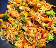 Wok Японский хурасаме Тигровая креветка