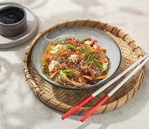 Фунчоза со свининой терияки