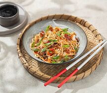 Удон с копченостями