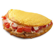 Омлет с курицей и томатами