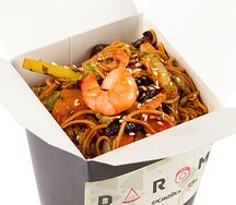 Яичная с морепродуктами в пряном соевом соусе