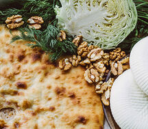 Осетинский пирог с сыром и кинзой