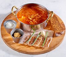 Борщ домашний с говядиной и фасолью