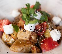 Салат с хрустящими баклажанами