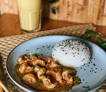 Рис с креветками в кокосовом соусе