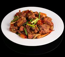 Острые жареные свиные ребрышки