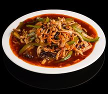 Свинина соломкой в кисло-сладком соусе с овощами