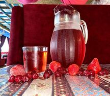 Морс Вишня с клубникой собственного приготовления