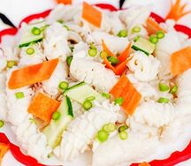 Кальмары ёжики под майонезом