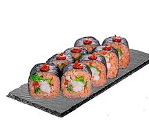 Ролл Спайси с Лососем и Креветкой (Кожаный)