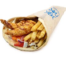 Гирос с креветкой терияки и сыром фета 