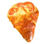 Багет с курицей, грибами, сыром и помидором