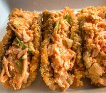 Тако с креветками и крабом