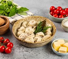 Пельмени с бараниной, говядиной и сливочным маслом