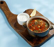 Солянка рыбная с лососем и палтусом