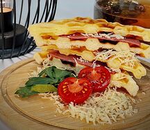 Венские вафли с ветчиной и сыром