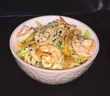 Удон с креветками