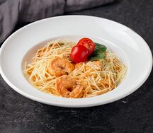 Паста с тигровыми креветками