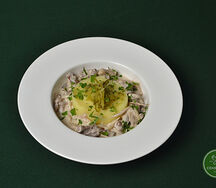 Бефстроганов с картофельным пюре