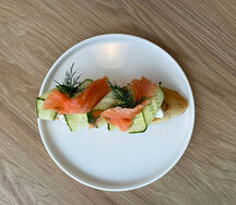 Брускетта Лосось и руккола