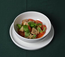 Салат с хрустящими баклажанами