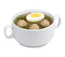 Суп куриный с фрикадельками и яйцом