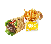 Рубстер с мраморной говядиной и картофель по-домашнему