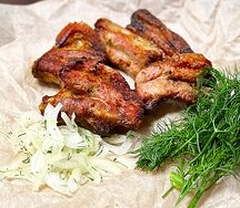 Шашлык из cвинoй грудинки