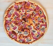 Пицца с ветчиной и грибами 40 см