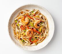 Лапша с креветками