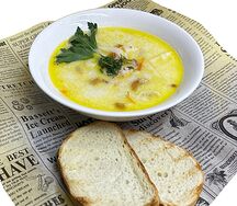 Суп Сырный с копченной курицей