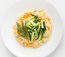 Салат Из свежей капусты с огурцом