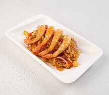 Рис с тигровыми креветками и овощами