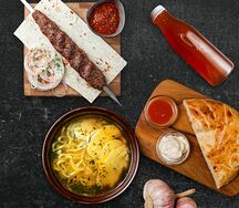 Сет На углях с куриным супом