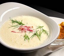 Сырный крем-суп с беконом
