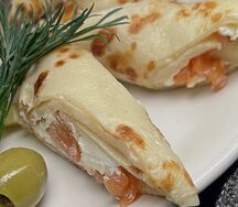 Блинчики с семгой