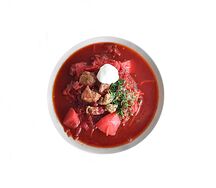 Борщ с говядиной и кинзой