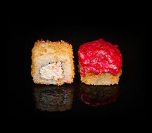 Запеченный ролл с креветками и снежным крабом