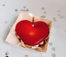 Бенто-макарун Большое сердце ваниль и малина